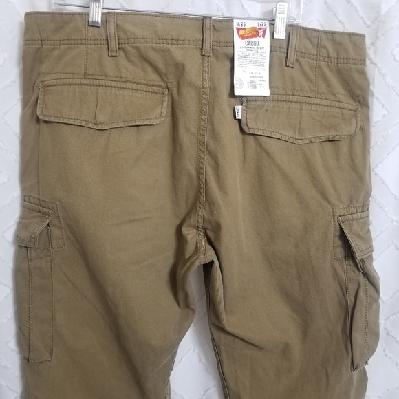 Levis WHITE TAB Cargo Pants 36x32 Light Brown khaki RARE Vintage NWT - Picture 9 of 16